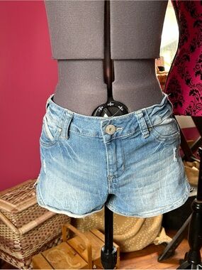 Amethyst Jeans Light Blue Distressed Denim Shorts